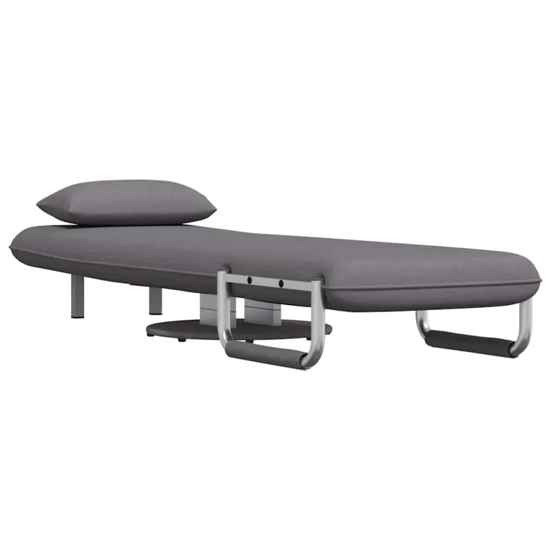 Supamoji kėdė ir sofa-lova, tamsiai pilka, audinys