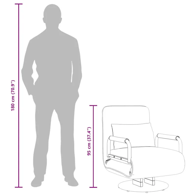 Supamoji kėdė ir sofa-lova, tamsiai pilka, audinys