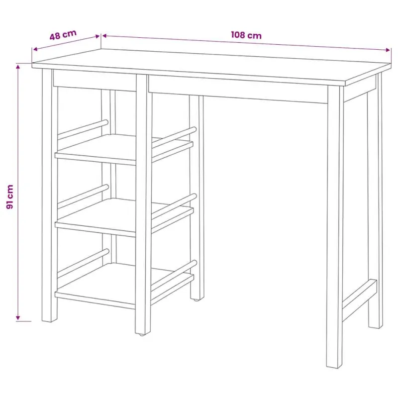 Baro baldų rinkinys, 3d., medienos plokštė (MDF), juodas