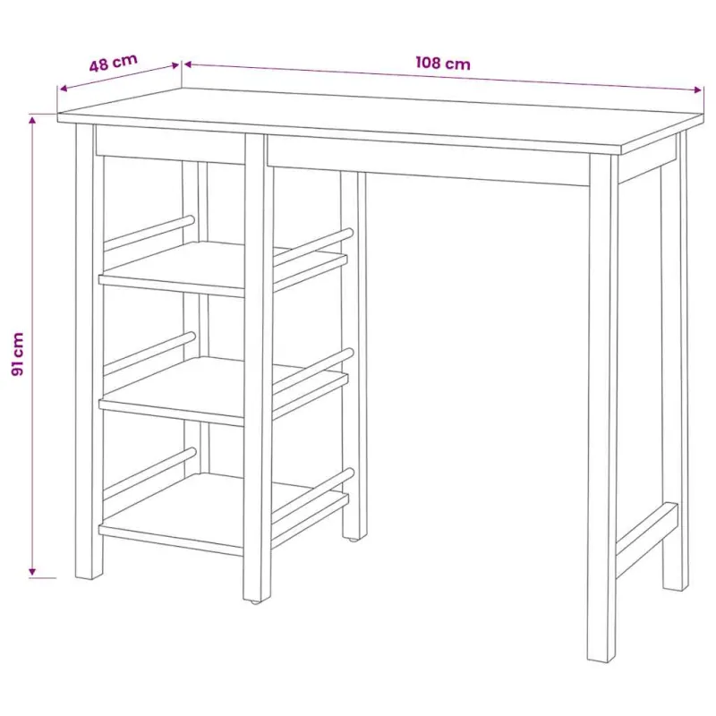 Baro baldų rinkinys, 3 dalių, medienos plokštė (MDF), baltas