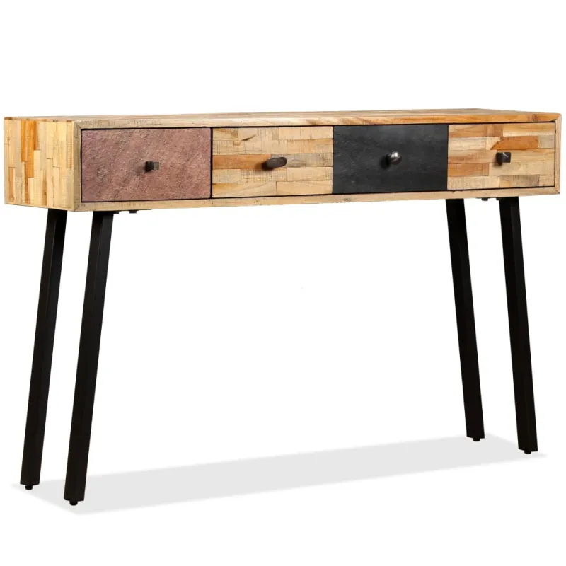 Konsolinis staliukas, kietas perdirbtas tikmedis, 120x30x76cm