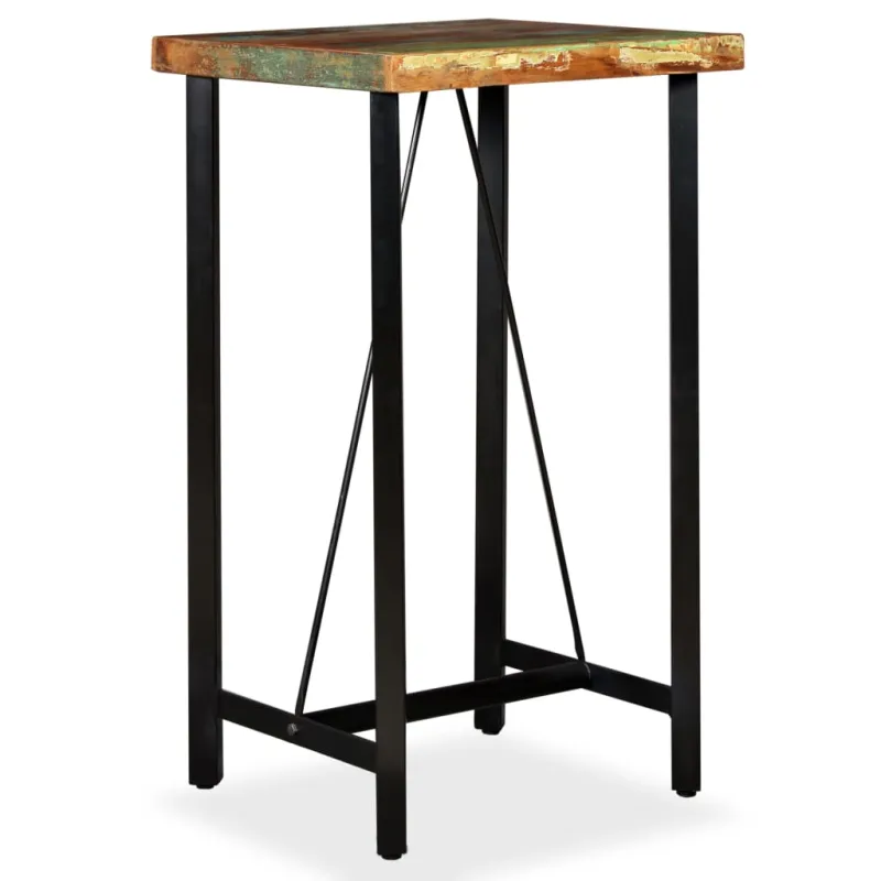 Baro stalas, perdirbtos medienos masyvas, 60x60x107cm