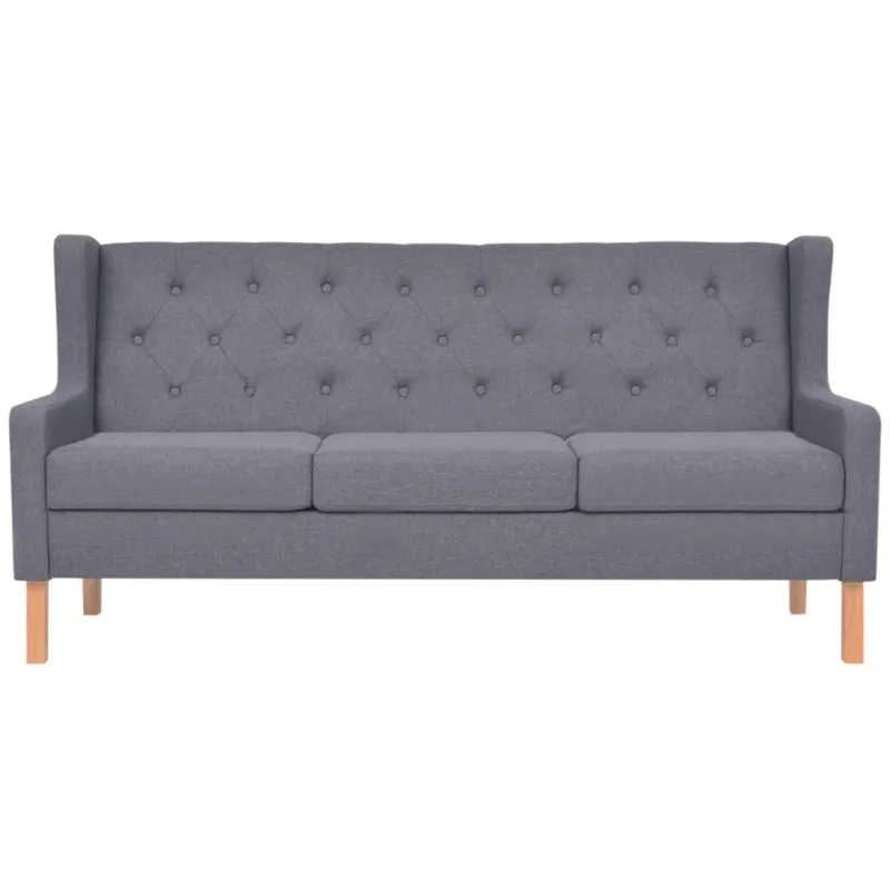 Trivietė sofa, audinys, pilka