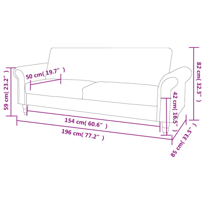 Dvivietė sofa su porankiais, ruda, dirbtinė zomša