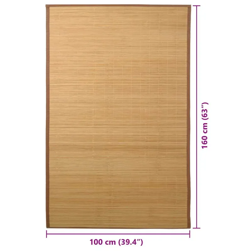 Bambukinis kilimas, 100x160 cm, rudas