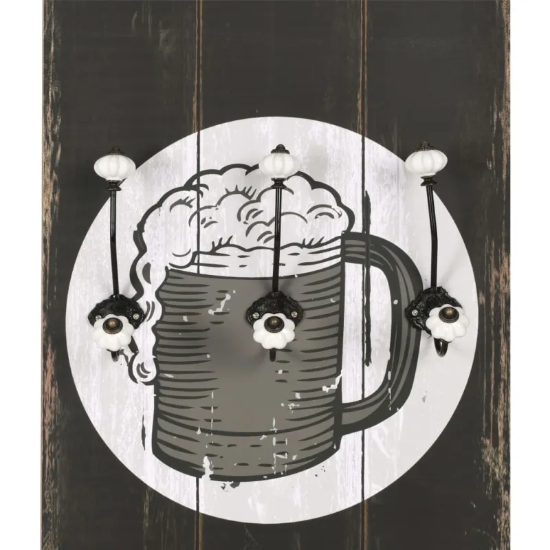Prie sienos montuojama paltų kabykla su 6 kabliukais, 120x40cm