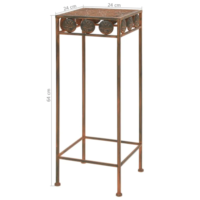 Stovai augalams, 3vnt., rūdžių sp., metalas, vintažinio stil.