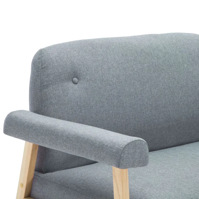 Dvivietė sofa, audinys, šviesiai pilkos spalvos