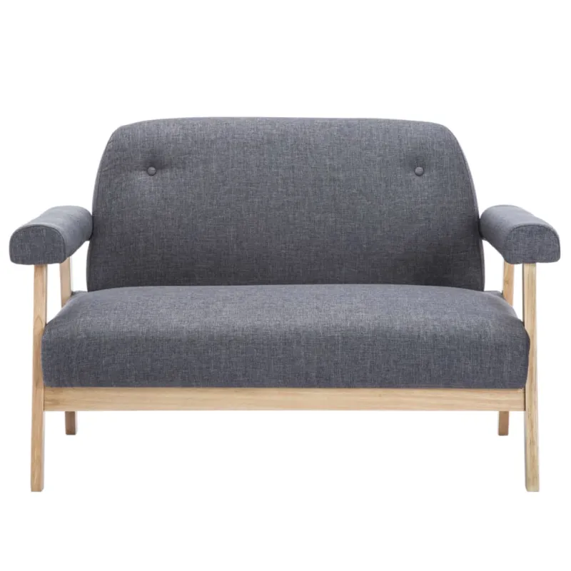 Dvivietė sofa, audinys, tamsiai pilka