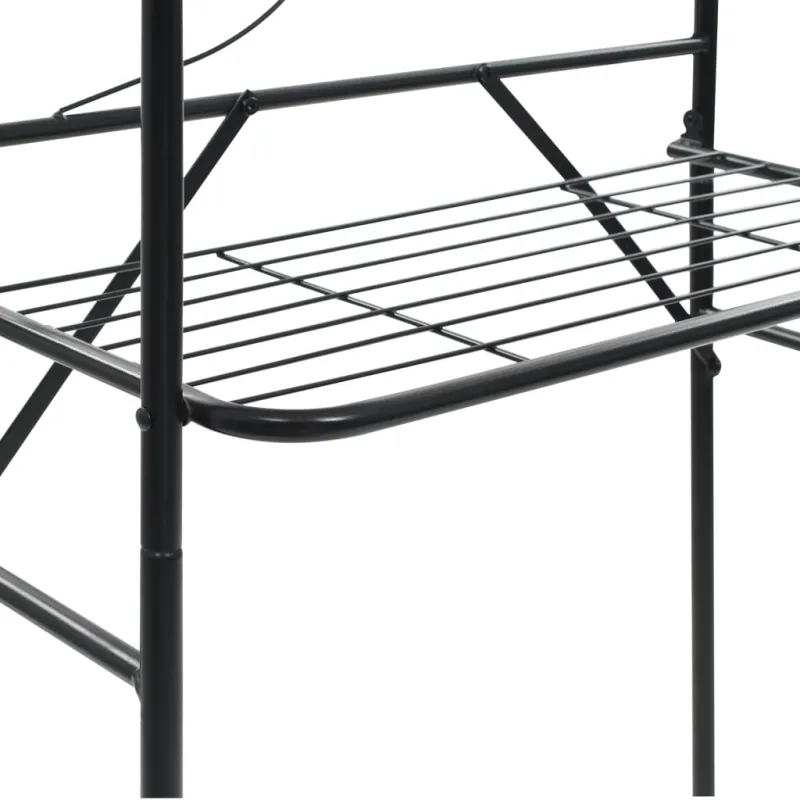 Vonios kambario lentyna, juoda, 60x33x174 cm