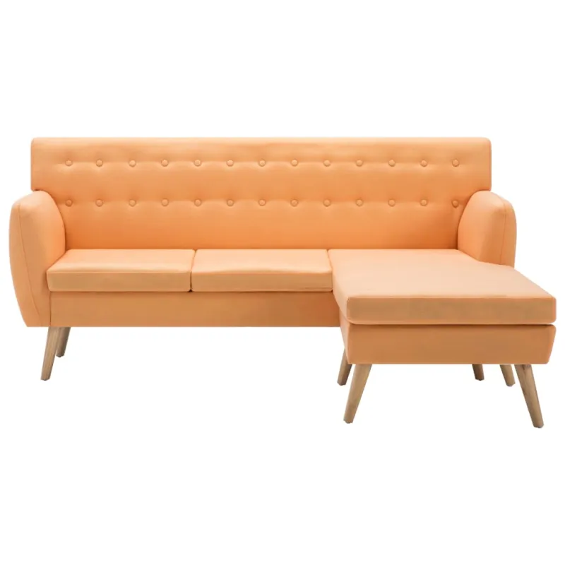 L-formos sofa, aud. apmušal., 171,5x138x81,5cm, oranžinė
