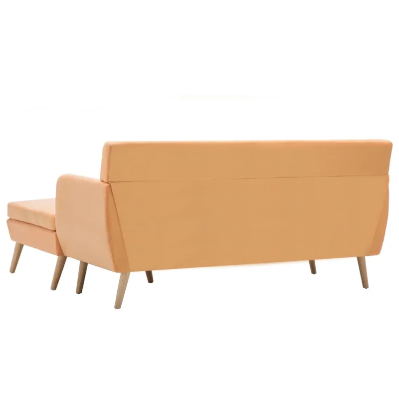L-formos sofa, aud. apmušal., 171,5x138x81,5cm, oranžinė