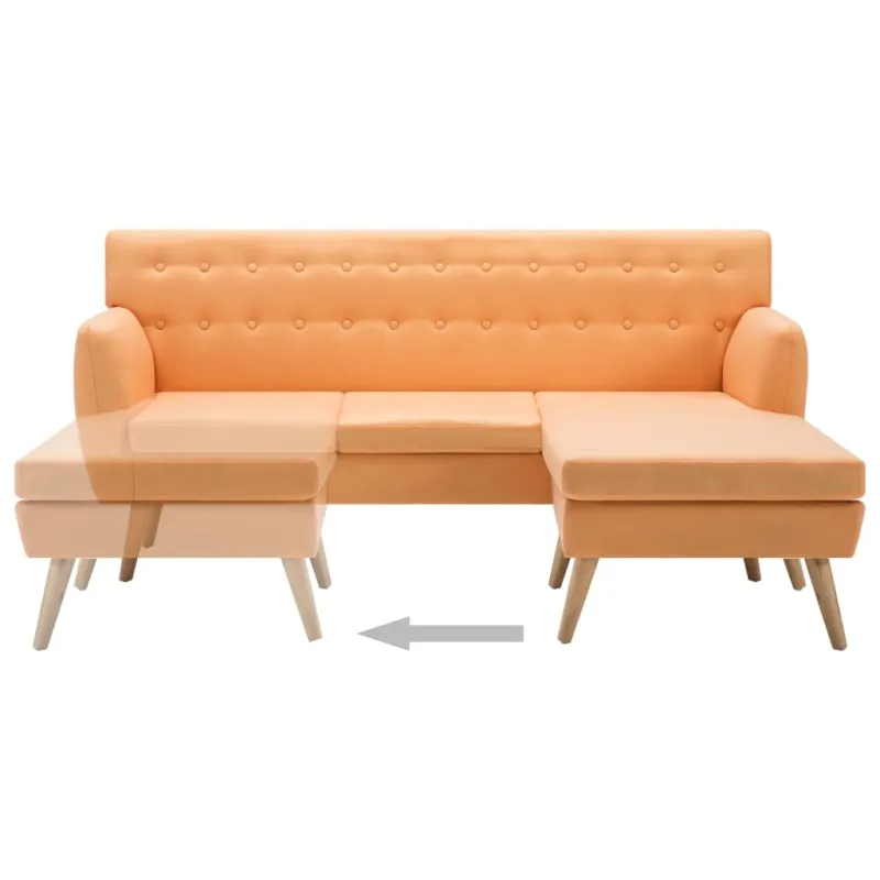 L-formos sofa, aud. apmušal., 171,5x138x81,5cm, oranžinė