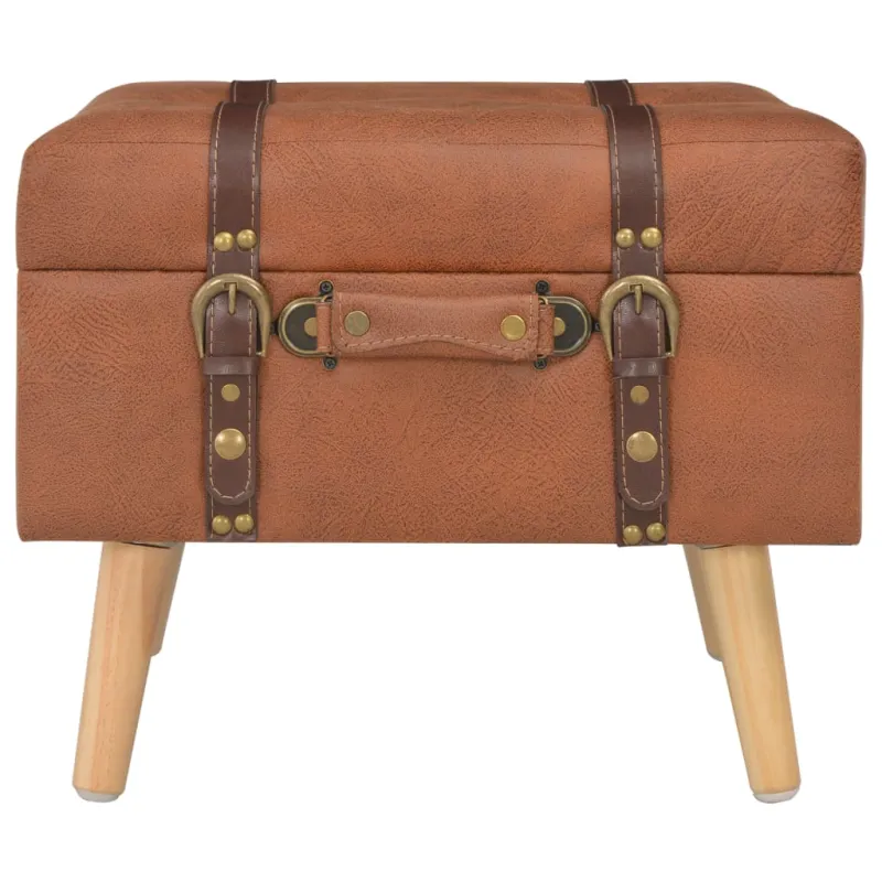 Daiktadėžė-taburetė, gelsvai rudos spalvos, 40 cm, dirbtinė oda