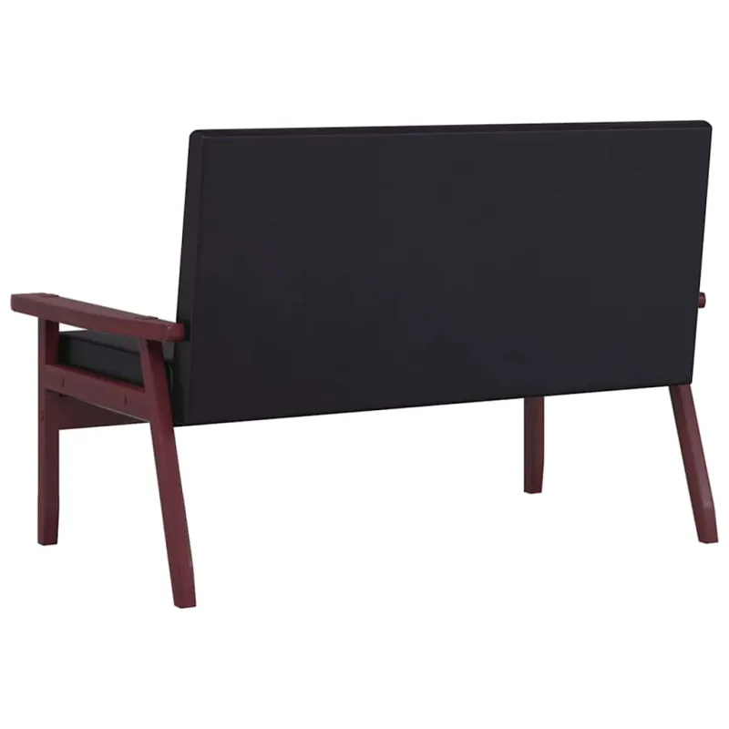 Dvivietė sofa, juodos spalvos, dirbtinė oda