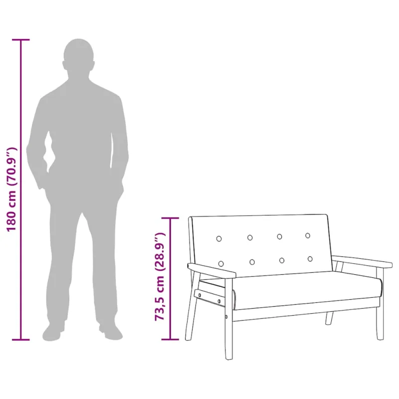 Dvivietė sofa, juodos spalvos, dirbtinė oda
