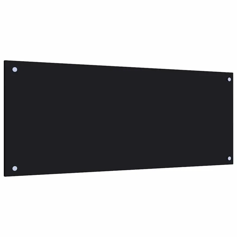Virtuvės sienelė, juodos spalvos, 100x40cm, grūdintas stiklas