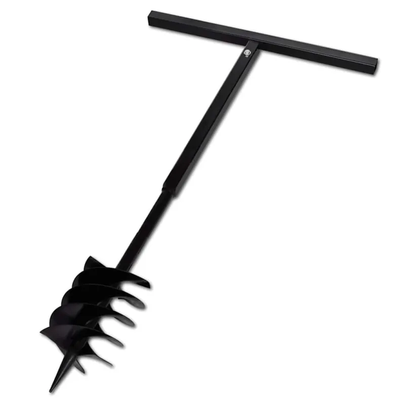 Plieninis 18 cm Žemės Grąžtas su Rankena ir Ilgintuvais, 9 m