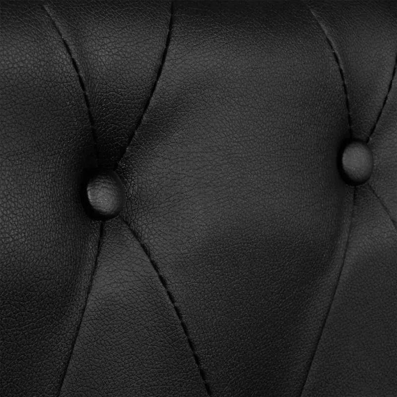 Chesterfield dvivietė ir trivietė sofos, juodos, dirbtinė oda