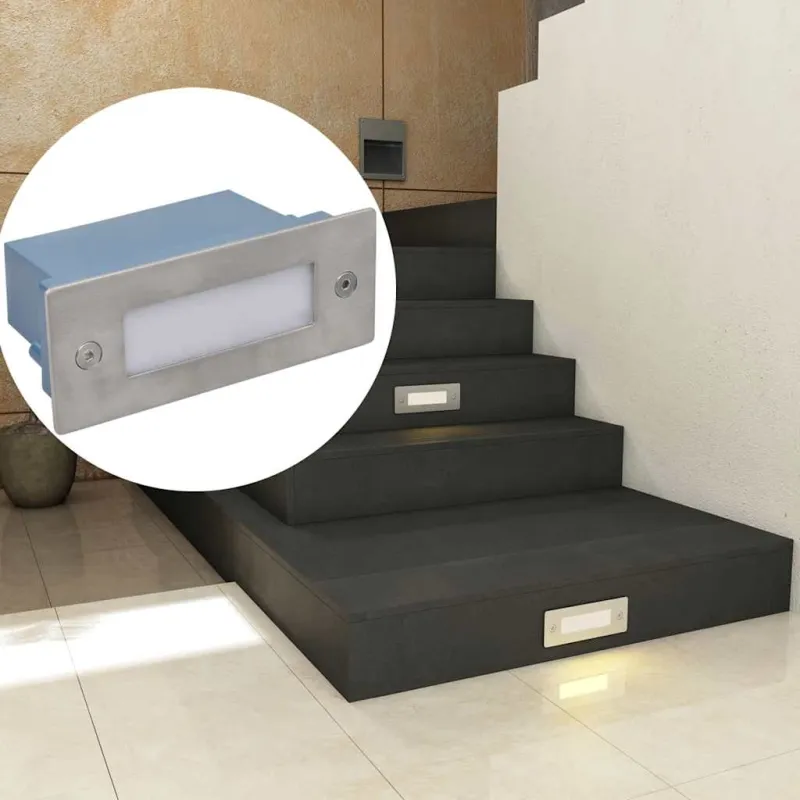 Įleidžiami laiptų pakopų LED šviestuvai, 6vnt., 44x111x56mm