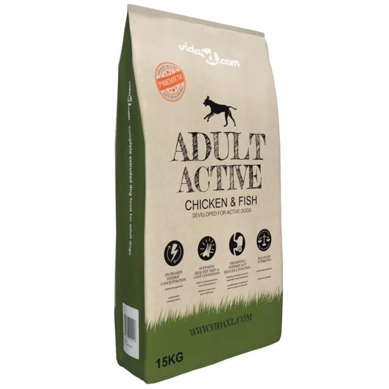 Sausas maistas šunims, Adult Active Chicken & Fish, 2vnt., 30kg