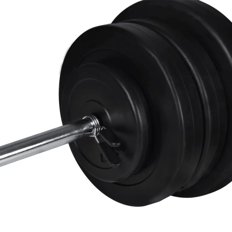 Prie sienos mont. jėgos tren. su štanga ir hant. rink., 60,5 kg