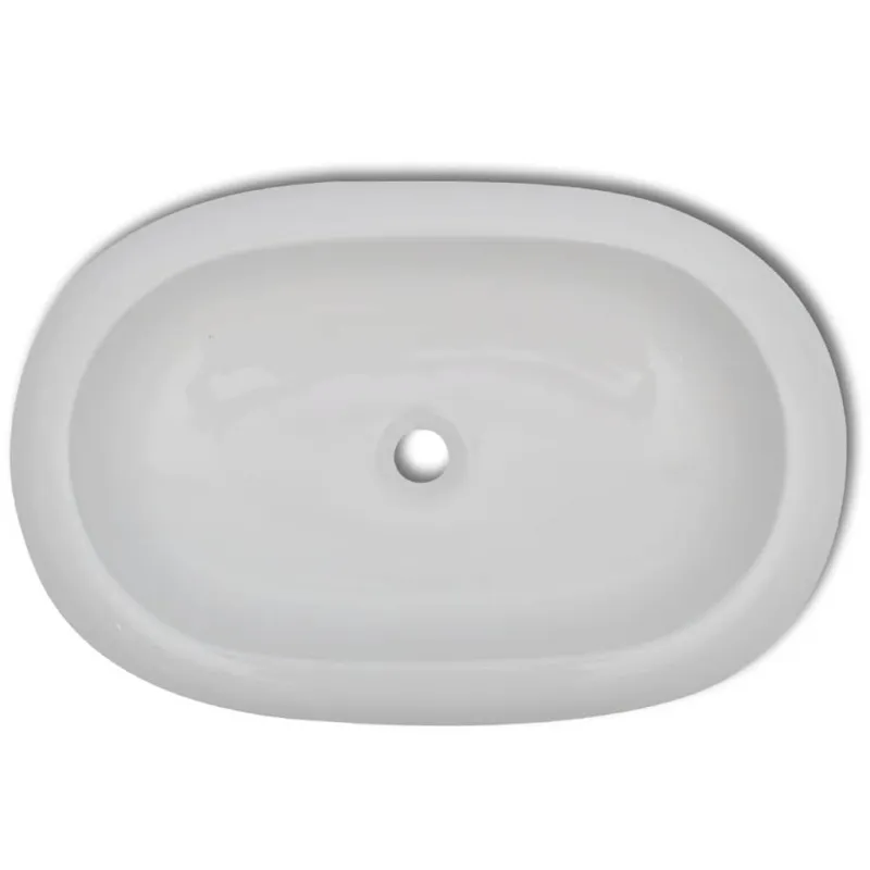Vonios praustuvas su vandens maišytuv., keram., oval., baltas