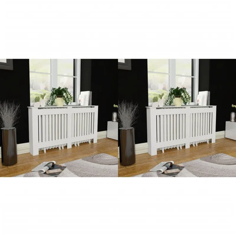 Radiatorių uždangalai, 2vnt., balti, 152cm, apdirbta mediena