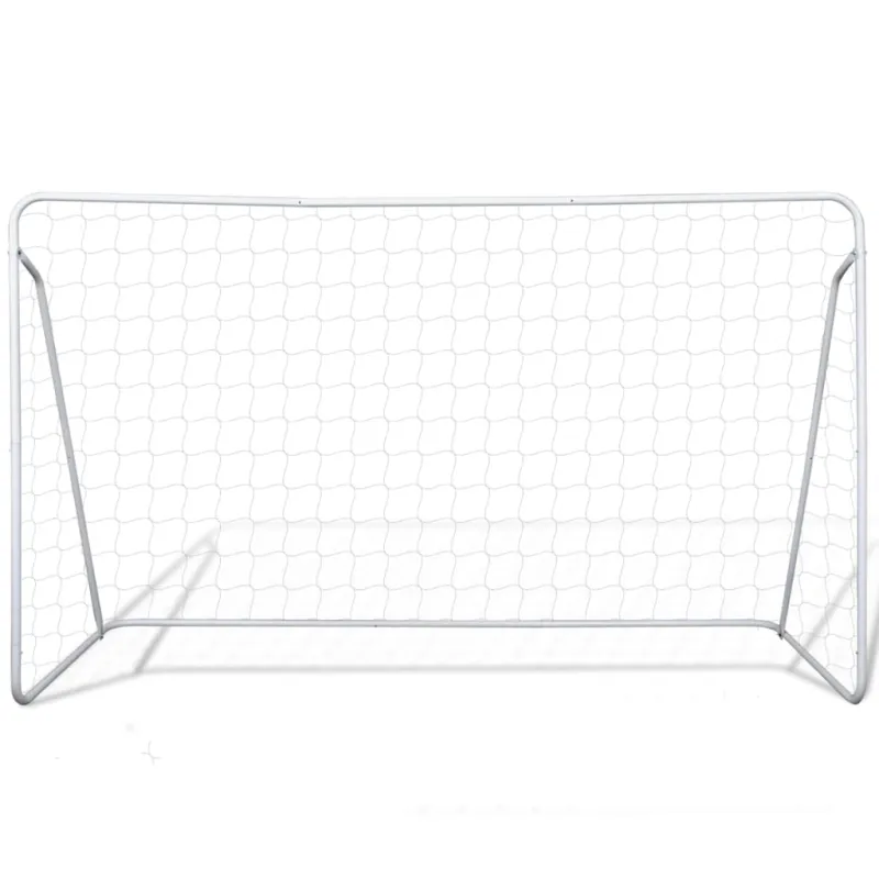 Futbolo vartai su tinkl., 2 vnt., 240x90x150 cm, plienas