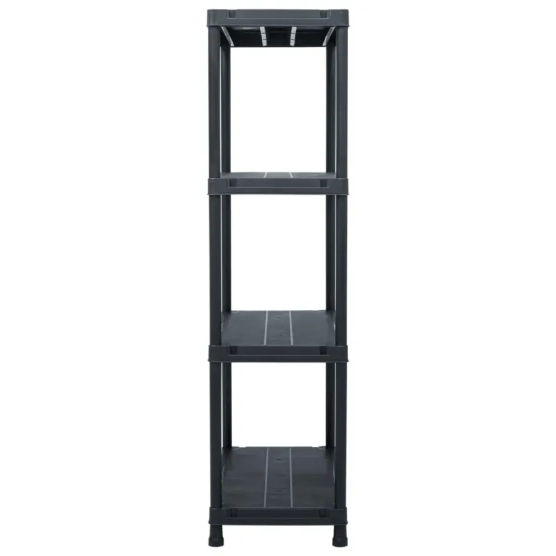 Sandėliavimo lentynos, 2vnt., juodos, 60x30x138cm, plastikas