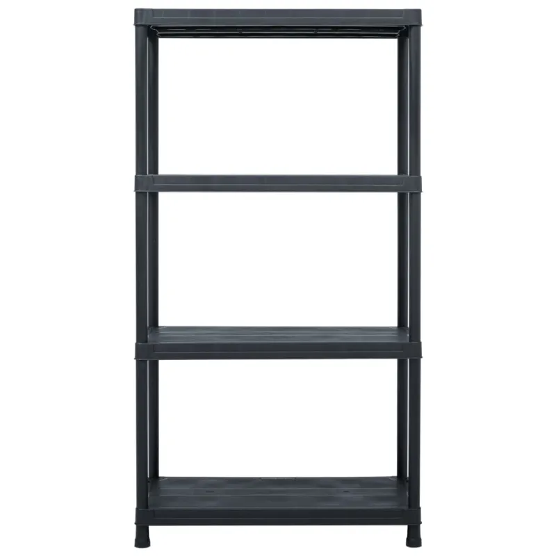 Sandėliavimo lentynos, 5vnt., juodos, 60x30x138cm, plastikas