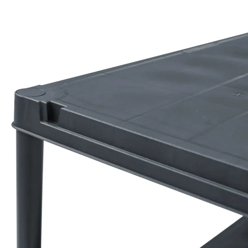 Sandėliavimo lentynos, 5vnt., juodos, 60x30x138cm, plastikas