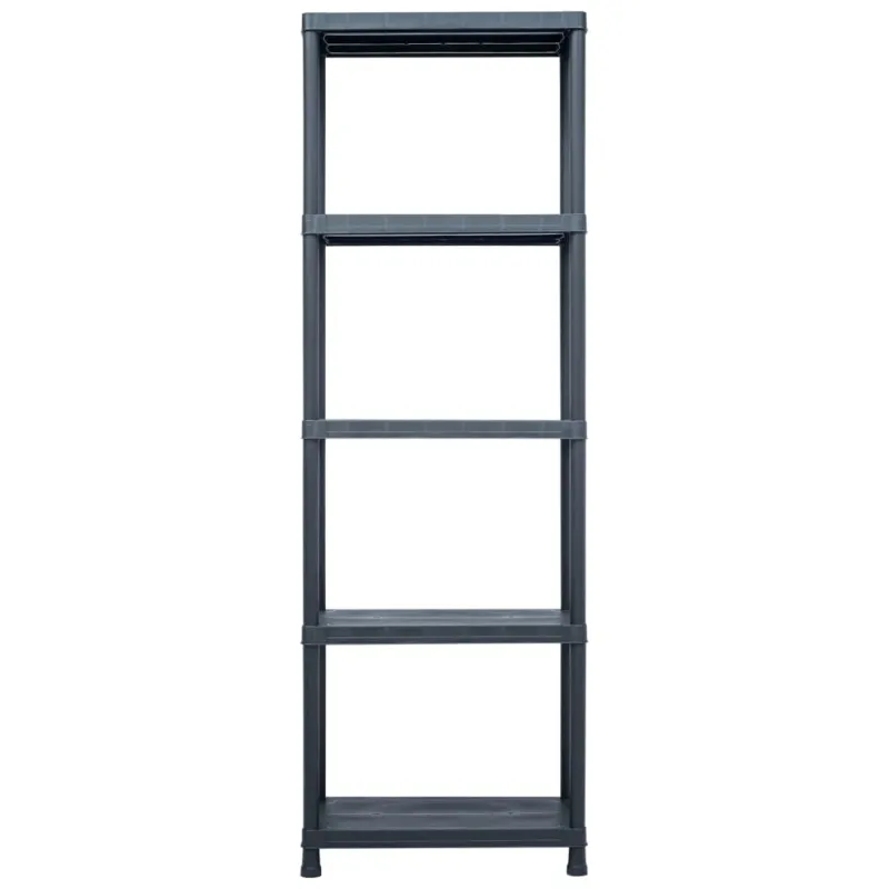 Sandėliavimo lentynos, 2vnt., juod., 60x30x180cm, plast., 125kg