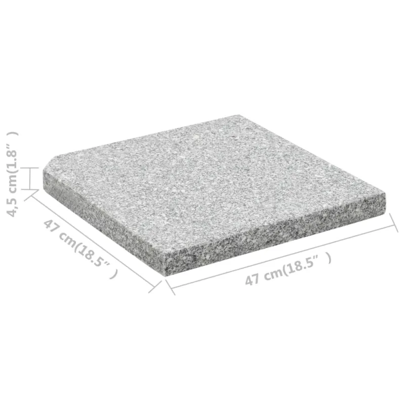 Svoriai skėčiui, 4vnt., pilki, granitas, 100 kg, kvad. formos