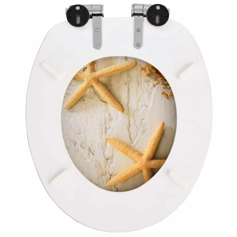 Klozeto sėd. 2 d. su minkšto užd. dang., MDF, jūros žvaig. raš.