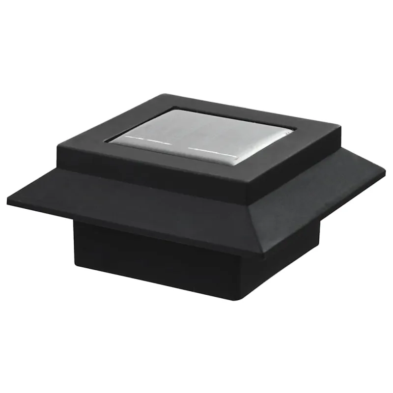 Saul. en. įkr. LED lauko švies., 12vnt., juod. sp., 12cm, kvad.