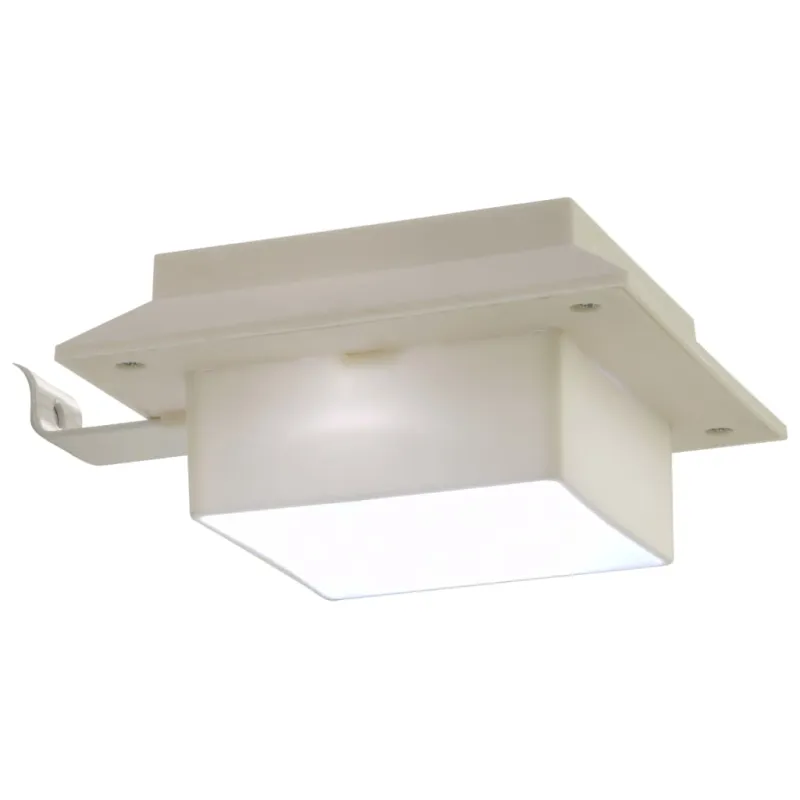 Saul. en. įkr. LED lauko švies., 12vnt., balt. sp., 12cm, kvad.