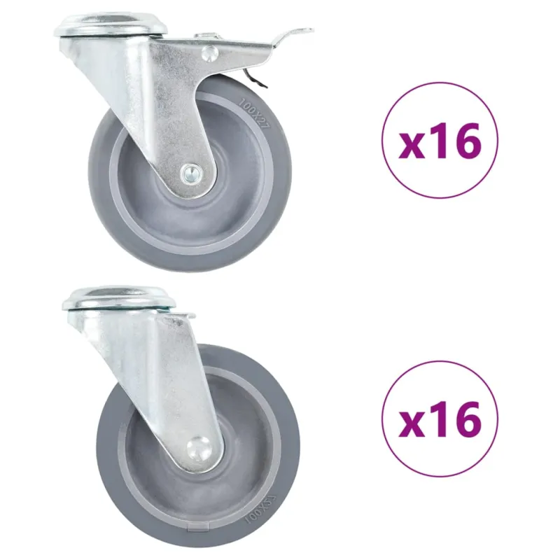 Ratukai, 32vnt., 100mm, pasukami, varžtu tvirtinami