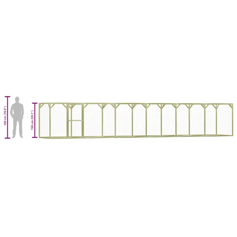 Narvas viščiukams, 1,5x9x1,5m, impregnuota pušies mediena
