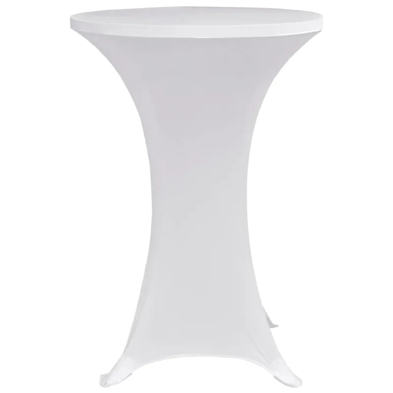 Staltiesės baro stal., 4vnt., baltos sp., 60cm skersm., įtemp.