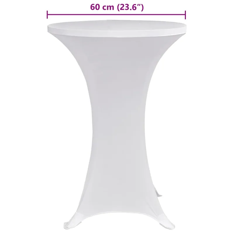 Staltiesės baro stal., 4vnt., baltos sp., 60cm skersm., įtemp.
