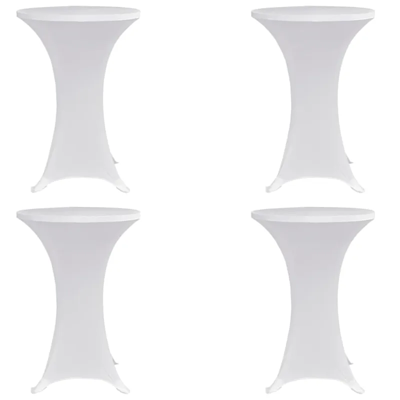 Staltiesės baro stal., 4vnt., baltos sp., 70cm skersm., įtemp.
