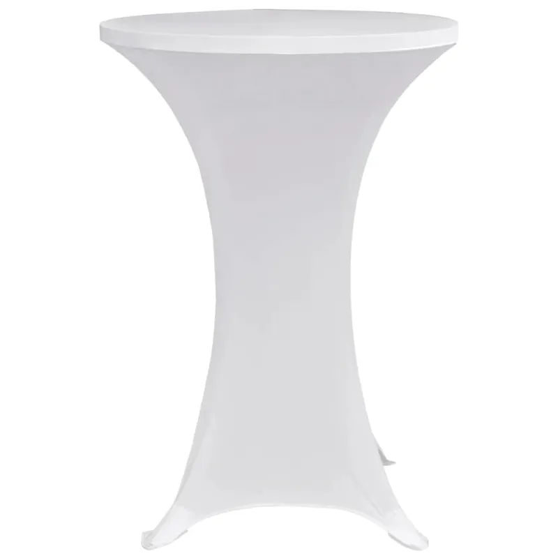 Staltiesės baro stal., 4vnt., baltos sp., 70cm skersm., įtemp.
