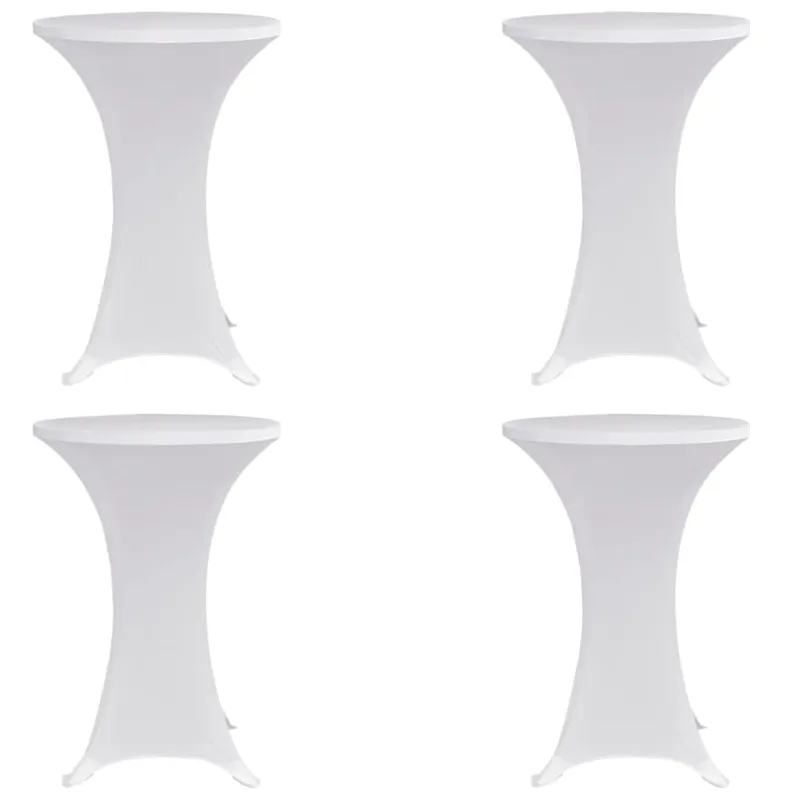 Staltiesė baro stal., 4vnt., baltos sp., 80cm skersm., įtemp.