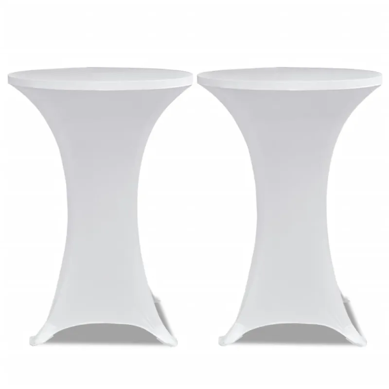 Staltiesė baro stal., 4vnt., baltos sp., 80cm skersm., įtemp.