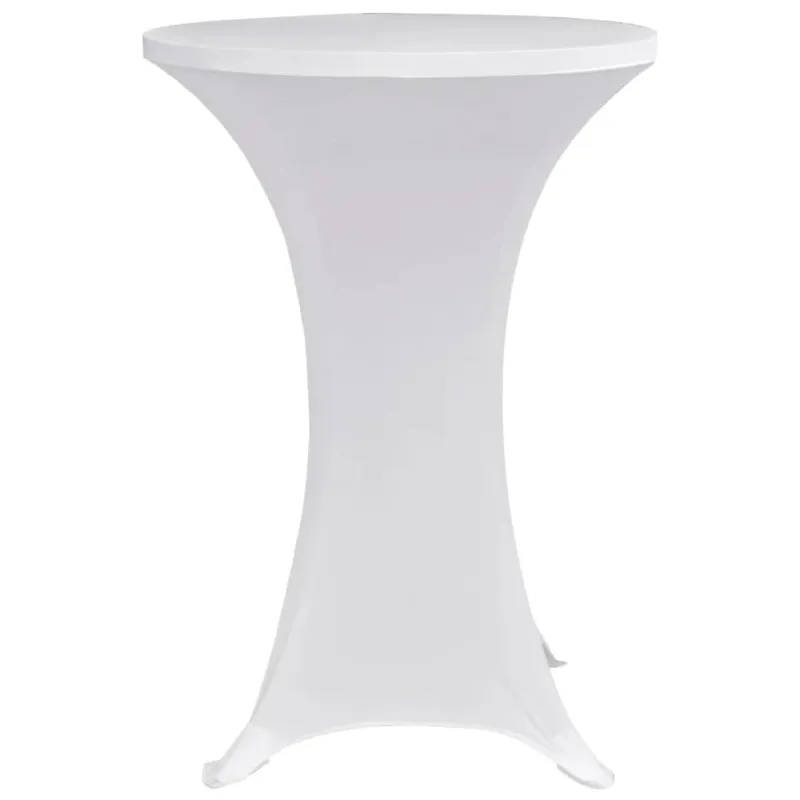 Staltiesė baro stal., 4vnt., baltos sp., 80cm skersm., įtemp.