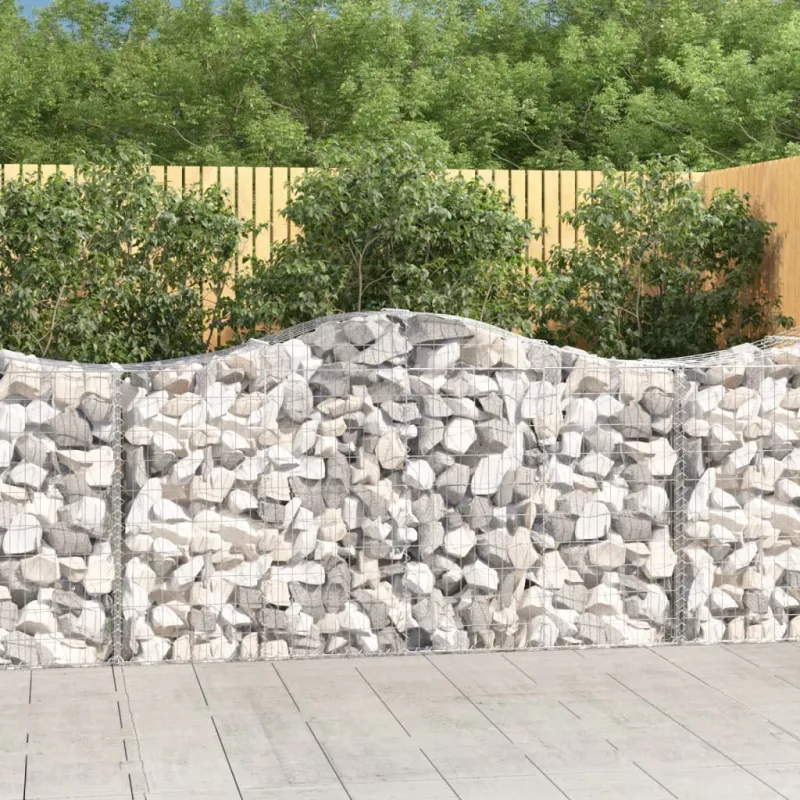 Išlenkti gabiono krepšiai, 2vnt., 200x50x100/120cm, geležis