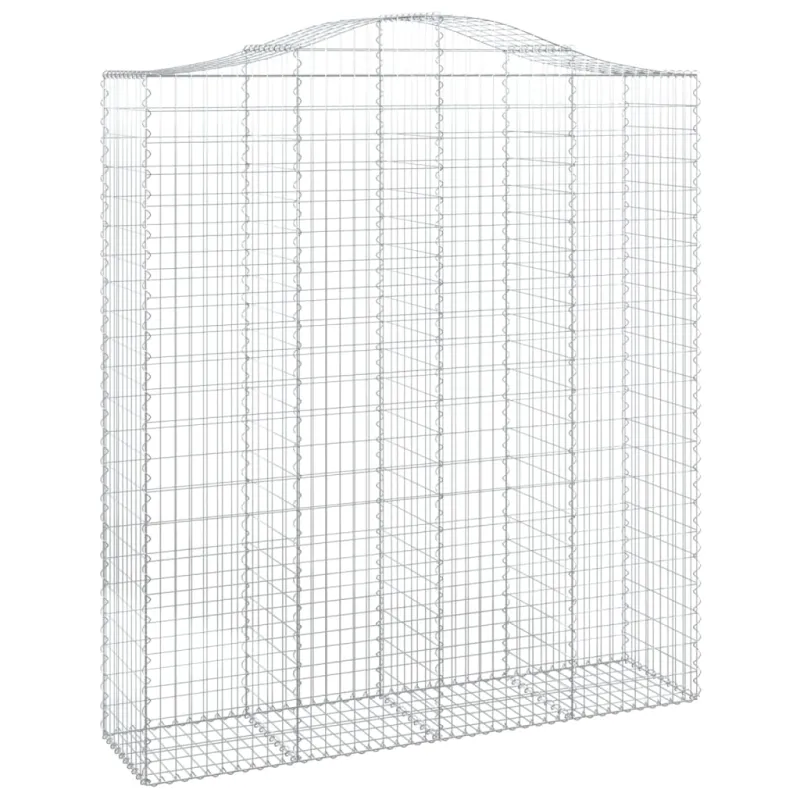 Išlenkti gabiono krepšiai, 10vnt., 200x50x220/240cm, geležis