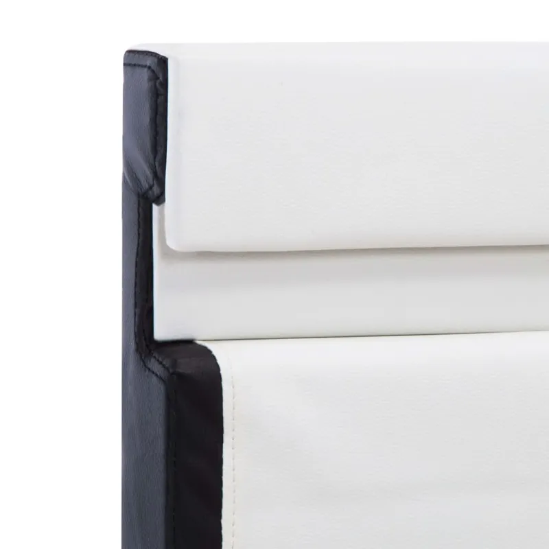 Lovos rėmas su LED, balt. ir juod. sp., 90x200 cm, dirbtinė oda