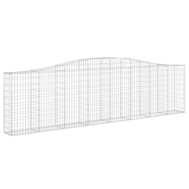 Išlenkti gabiono krepšiai, 6vnt., 400x30x100/120cm, geležis